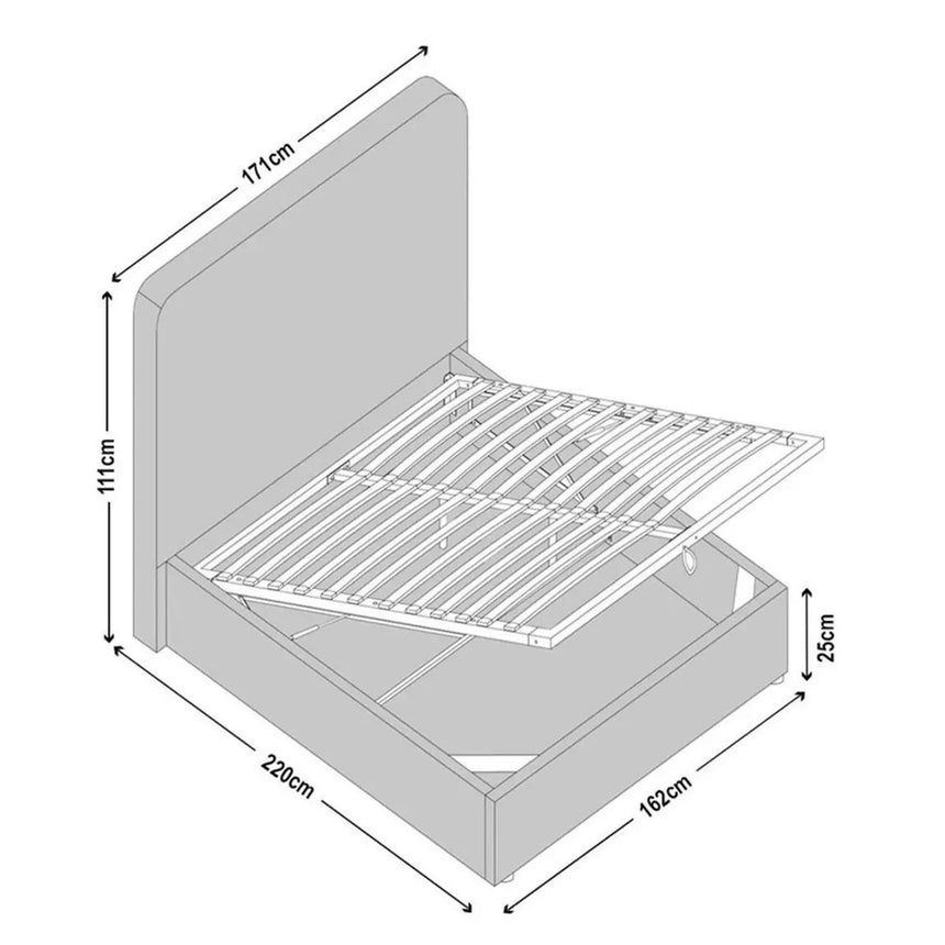 Ashby Black Fabric 4ft 6in Double Ottoman Storage Bed-9
