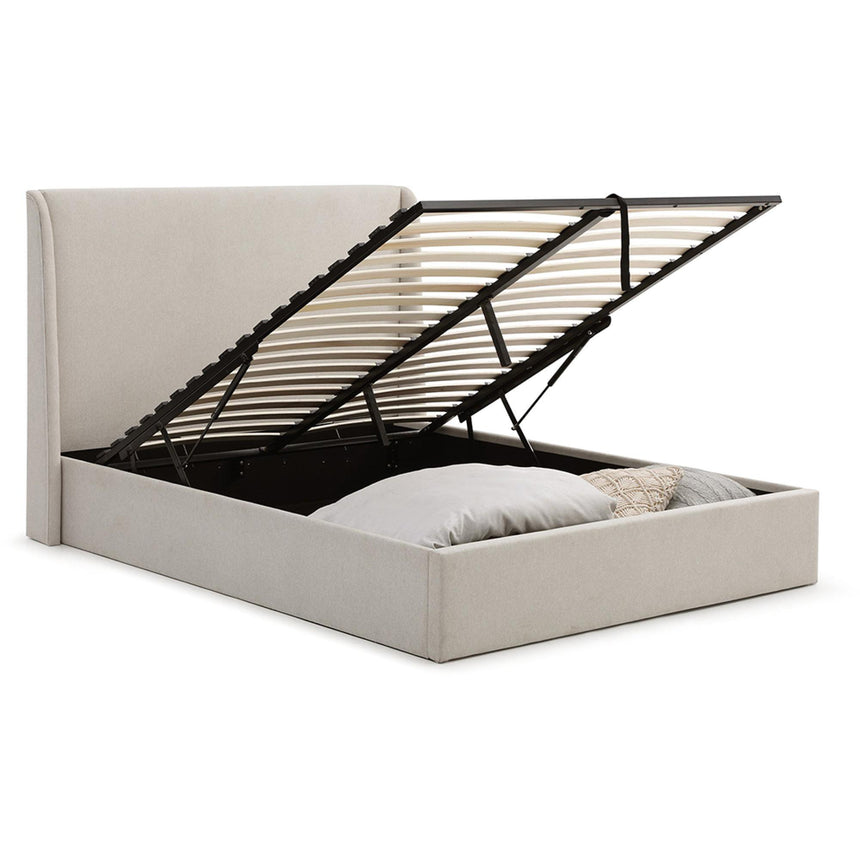 Denver Beige Fabric Multi-Lift Ottoman Storage Bed - Sizes Available-2