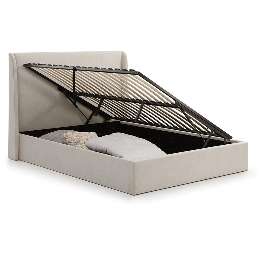 Denver Beige Fabric Multi-Lift Ottoman Storage Bed - Sizes Available-3