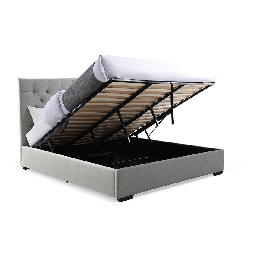 Elisa Grey Wool Multi-Lift Ottoman Storage Bed - Sizes Available-2
