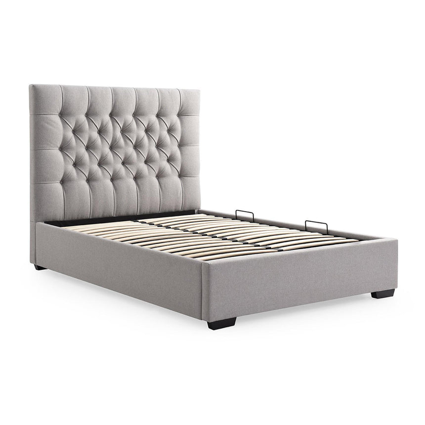 Elisa Grey Wool Multi-Lift Ottoman Storage Bed - Sizes Available-4