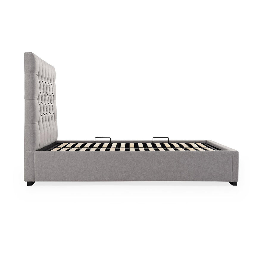 Elisa Grey Wool Multi-Lift Ottoman Storage Bed - Sizes Available-5
