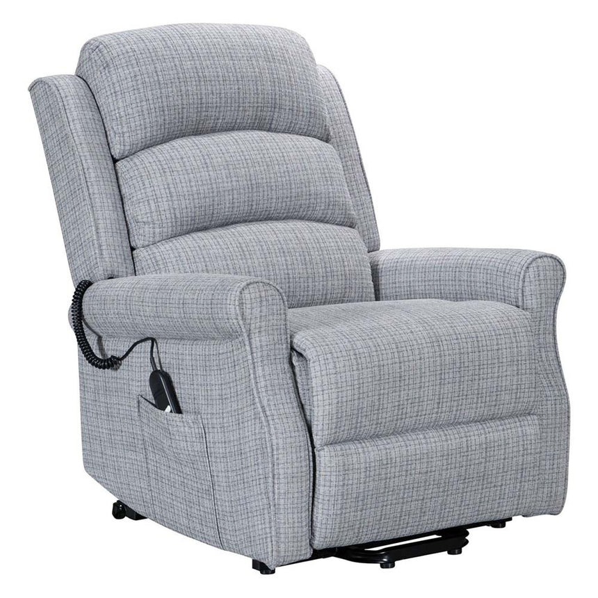 Baxter Hebe Grey Textured Chenille Electric Recliner Chair-4