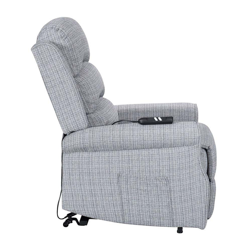 Baxter Hebe Grey Textured Chenille Electric Recliner Chair-6