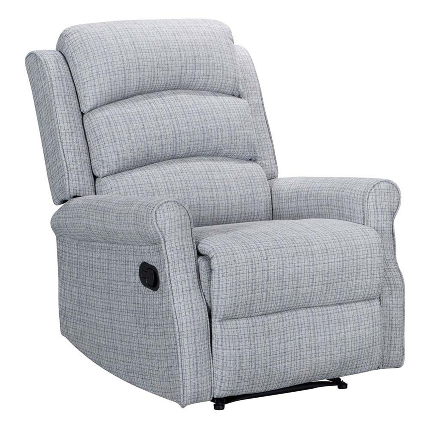 Baxter Hebe Grey Textured Chenille Manual Recliner Chair-3