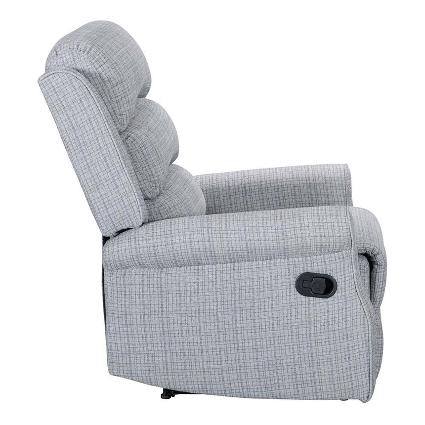 Baxter Hebe Grey Textured Chenille Manual Recliner Chair-4