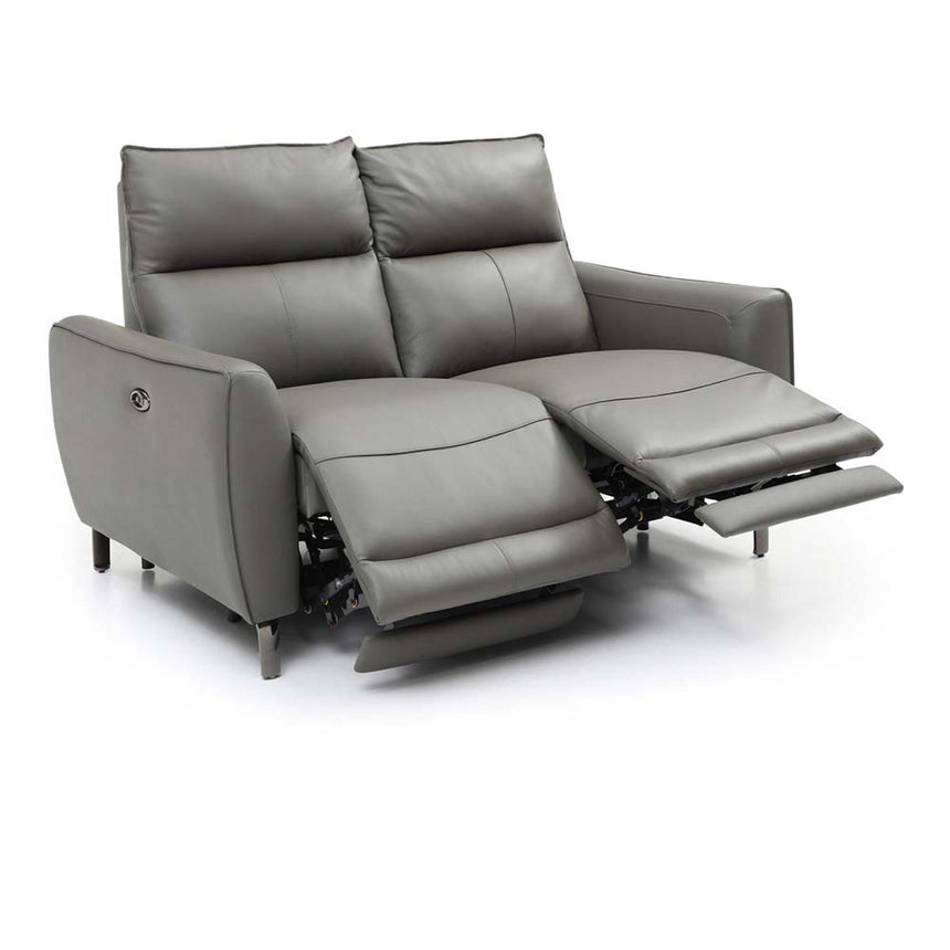 Brooke Grey Leather 2 Seater Electric Recliner Sofa-4