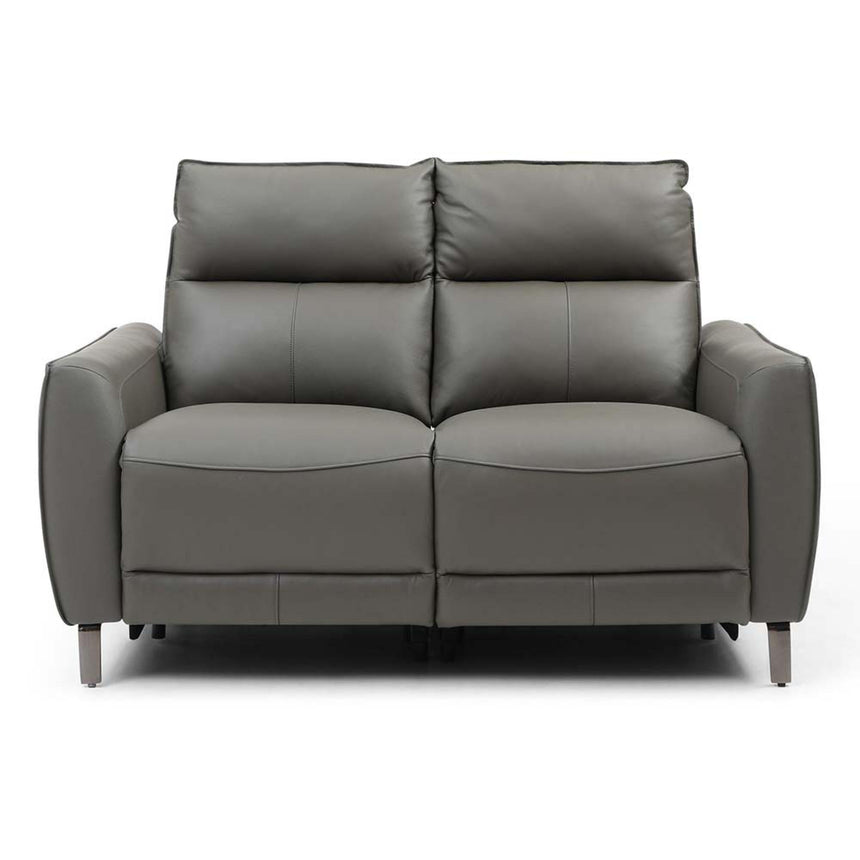Brooke Grey Leather 2 Seater Electric Recliner Sofa-6