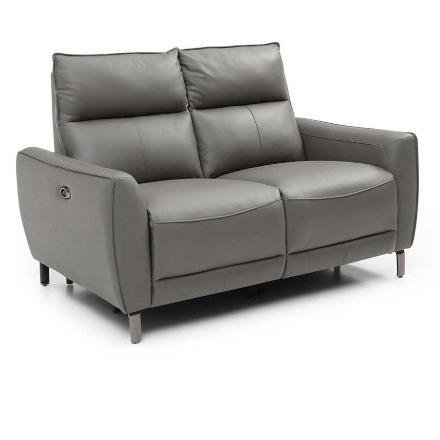 Brooke Grey Leather 2 Seater Electric Recliner Sofa-7