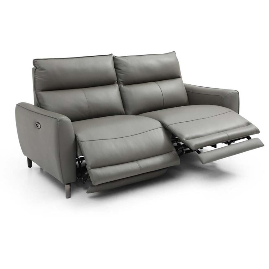 Brooke Grey Leather 3 Seater Electric Recliner Sofa-4