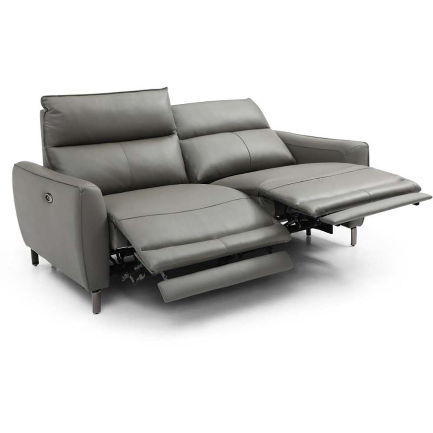 Brooke Grey Leather 3 Seater Electric Recliner Sofa-5