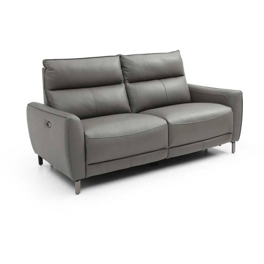 Brooke Grey Leather 3 Seater Electric Recliner Sofa-7