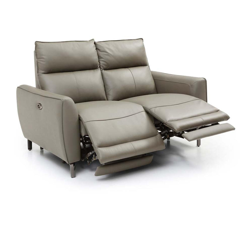 Brooke Taupe Leather 2 Seater Electric Recliner Sofa-4