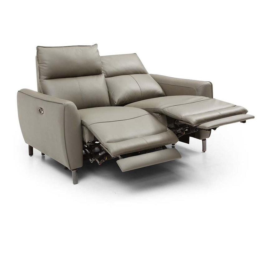 Brooke Taupe Leather 2 Seater Electric Recliner Sofa-5