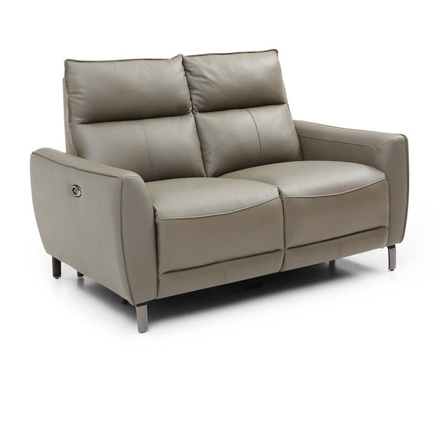 Brooke Taupe Leather 2 Seater Electric Recliner Sofa-7