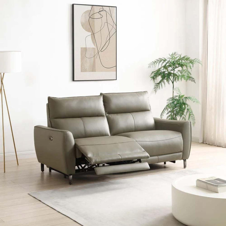 Brooke Taupe Leather 3 Seater Electric Recliner Sofa-2