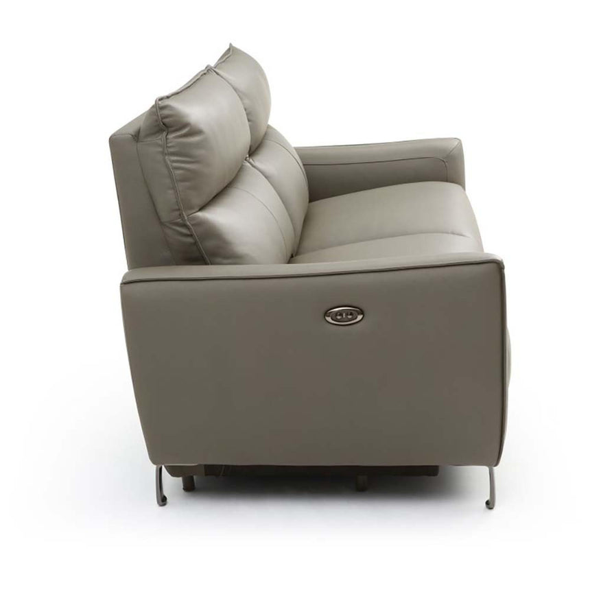 Brooke Taupe Leather 3 Seater Electric Recliner Sofa-6