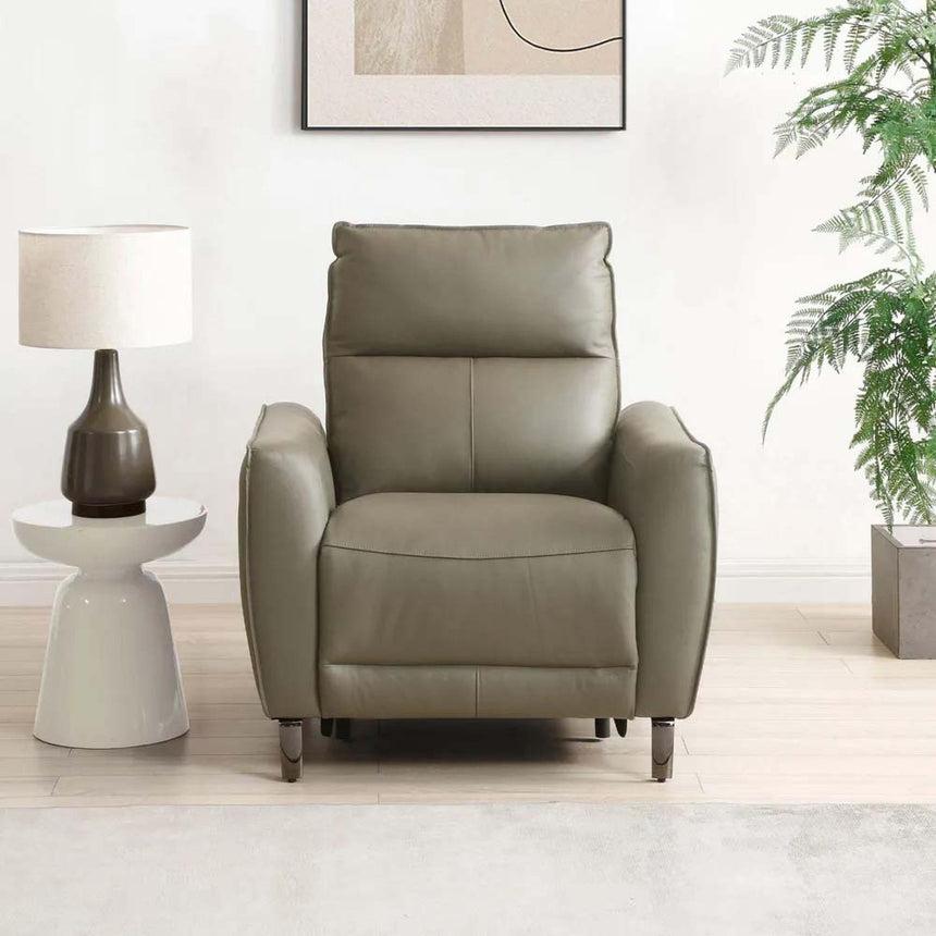 Brooke Taupe Leather Electric Recliner Armchair-3