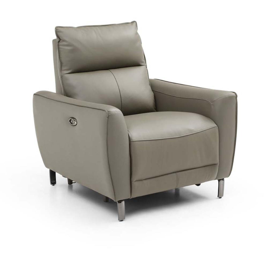 Brooke Taupe Leather Electric Recliner Armchair-6