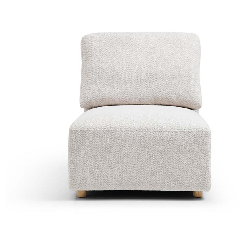 Como Natural Boucle Fabric Armless Chair-2