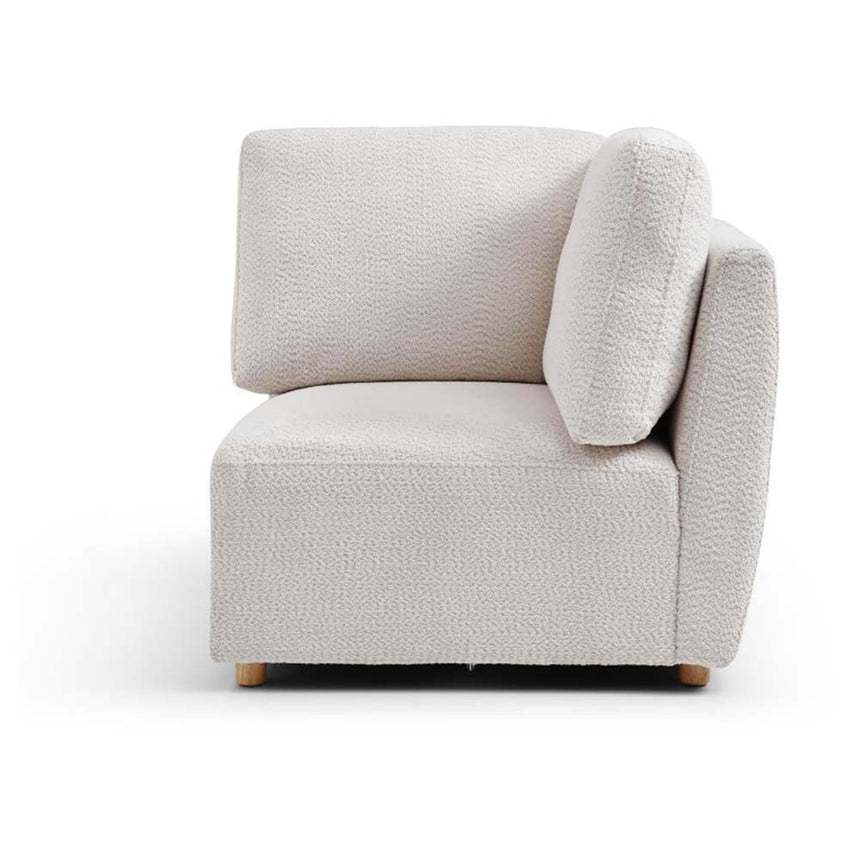 Como Natural Boucle Fabric Corner Armless Chair-2