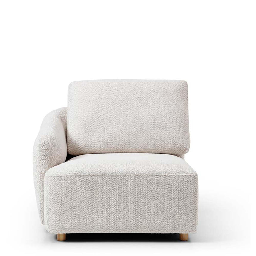 Averie Natural Boucle Fabric Left Hand Facing End Chair