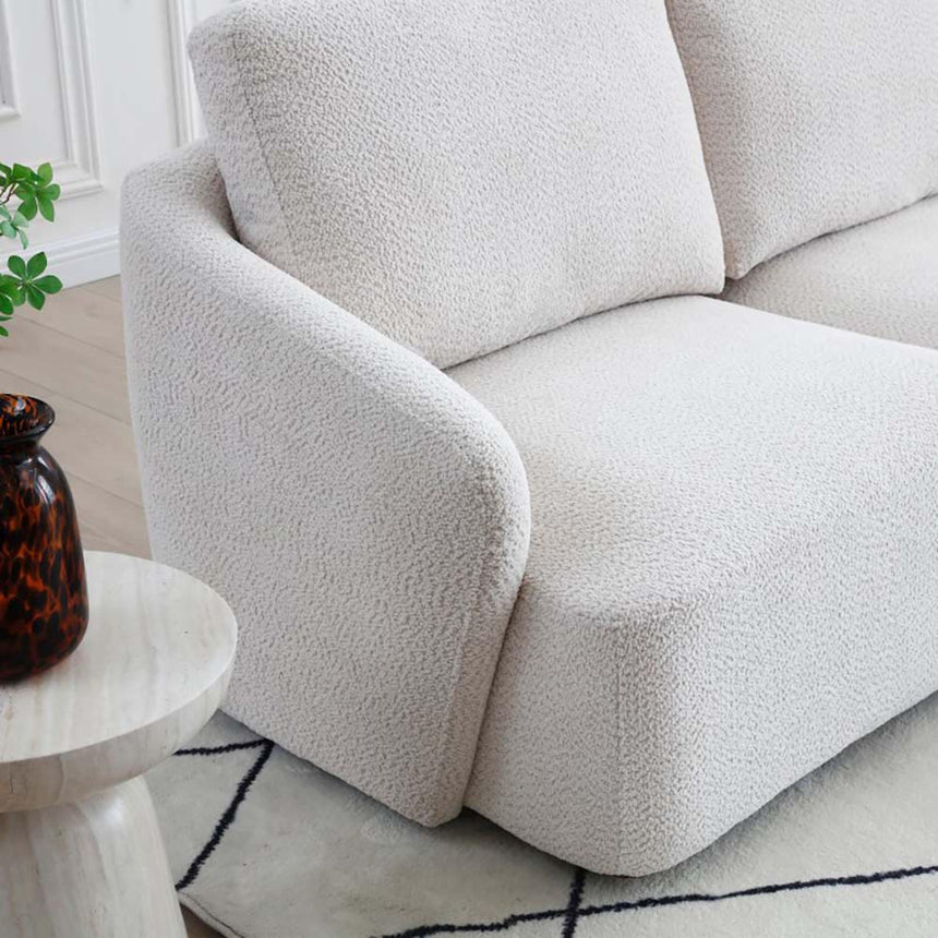 Como Natural Boucle Fabric Right Hand Facing End Chair-3