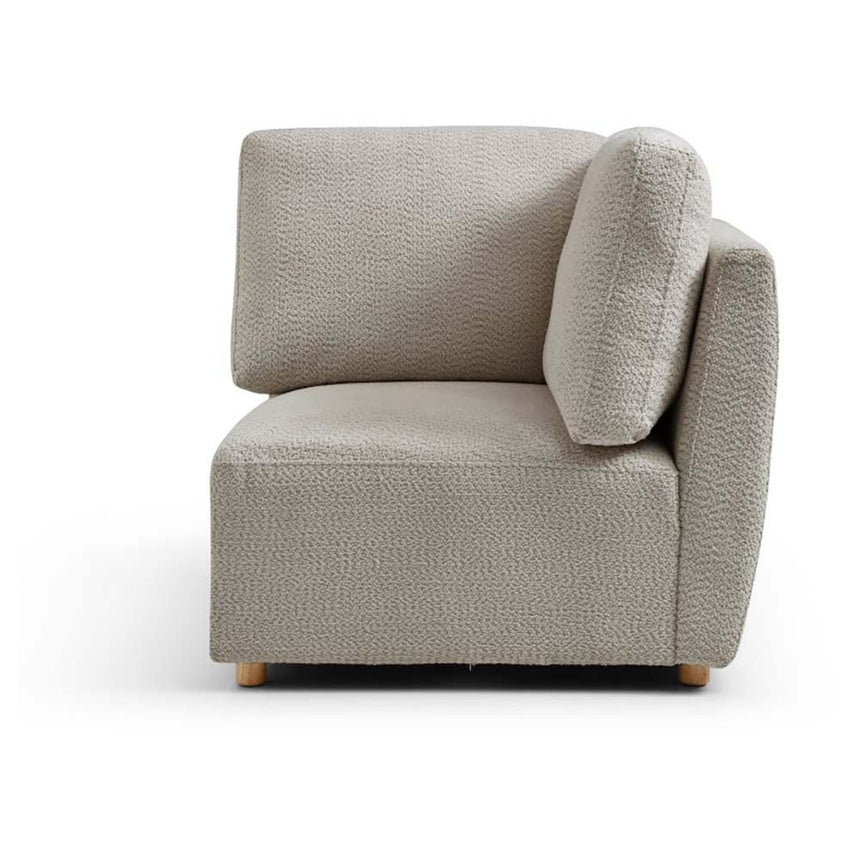 Como Taupe Boucle Fabric Corner Armless Chair-2