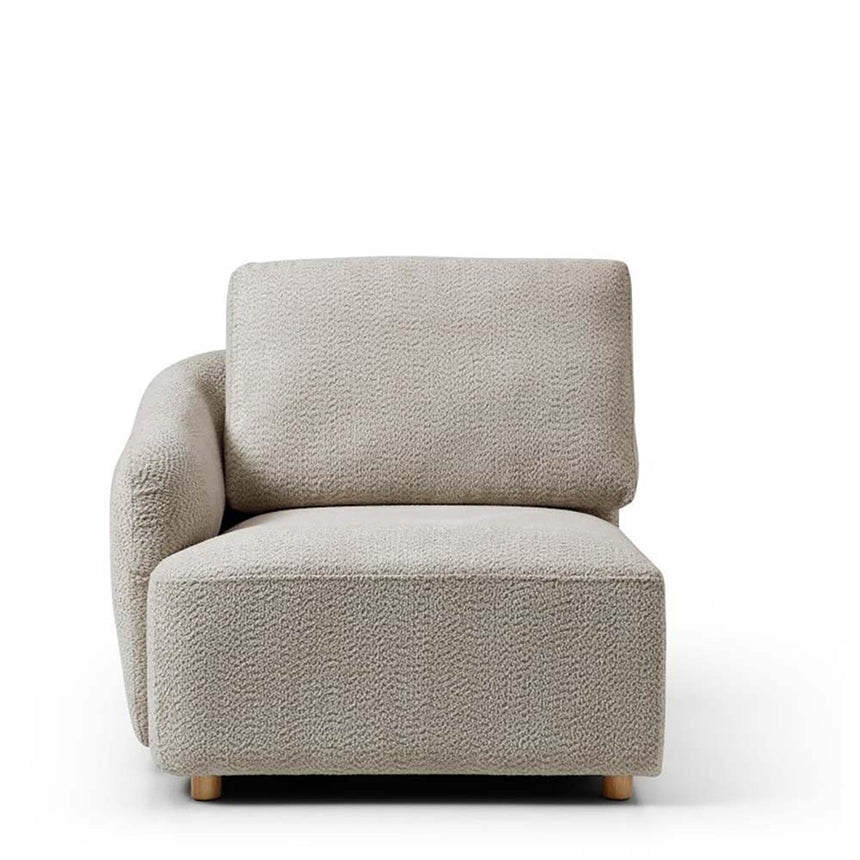 Averie Taupe Boucle Fabric Left Hand Facing End Chair
