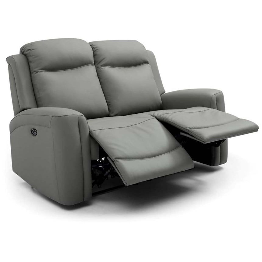 Henley Grey Leather 2 Seater Electric Recliner Sofa-4