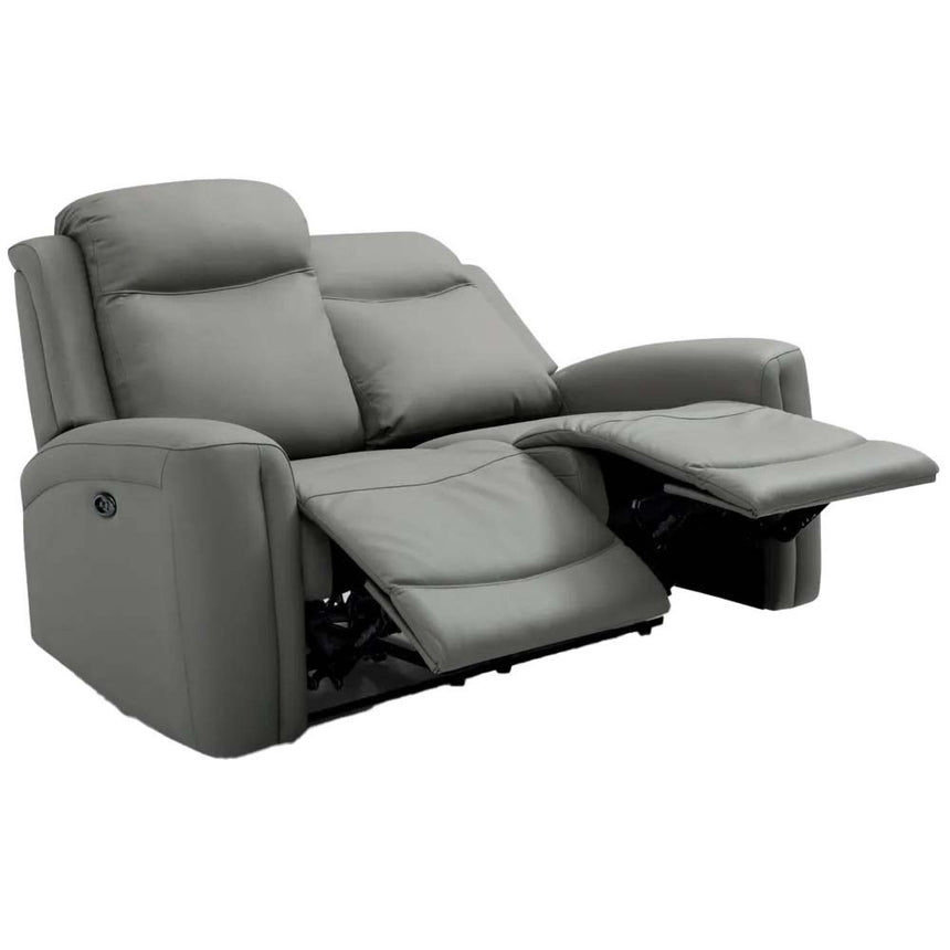 Henley Grey Leather 2 Seater Electric Recliner Sofa-5