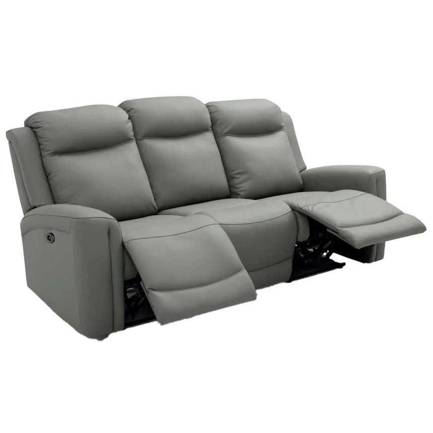 Henley Grey Leather 3 Seater Electric Recliner Sofa-4