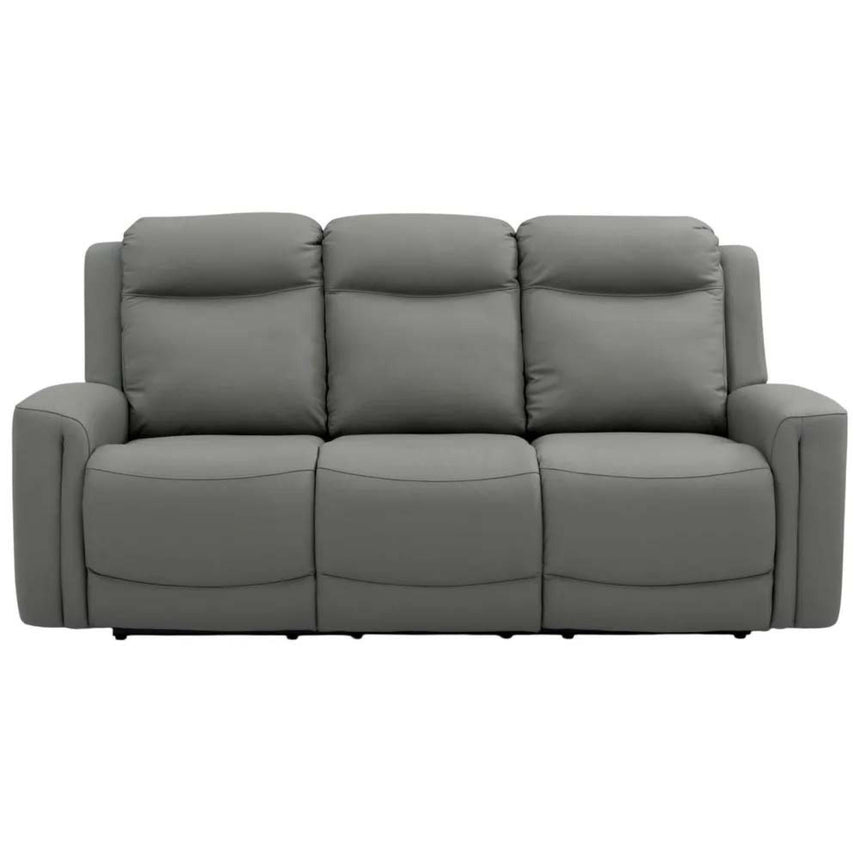 Henley Grey Leather 3 Seater Electric Recliner Sofa-6