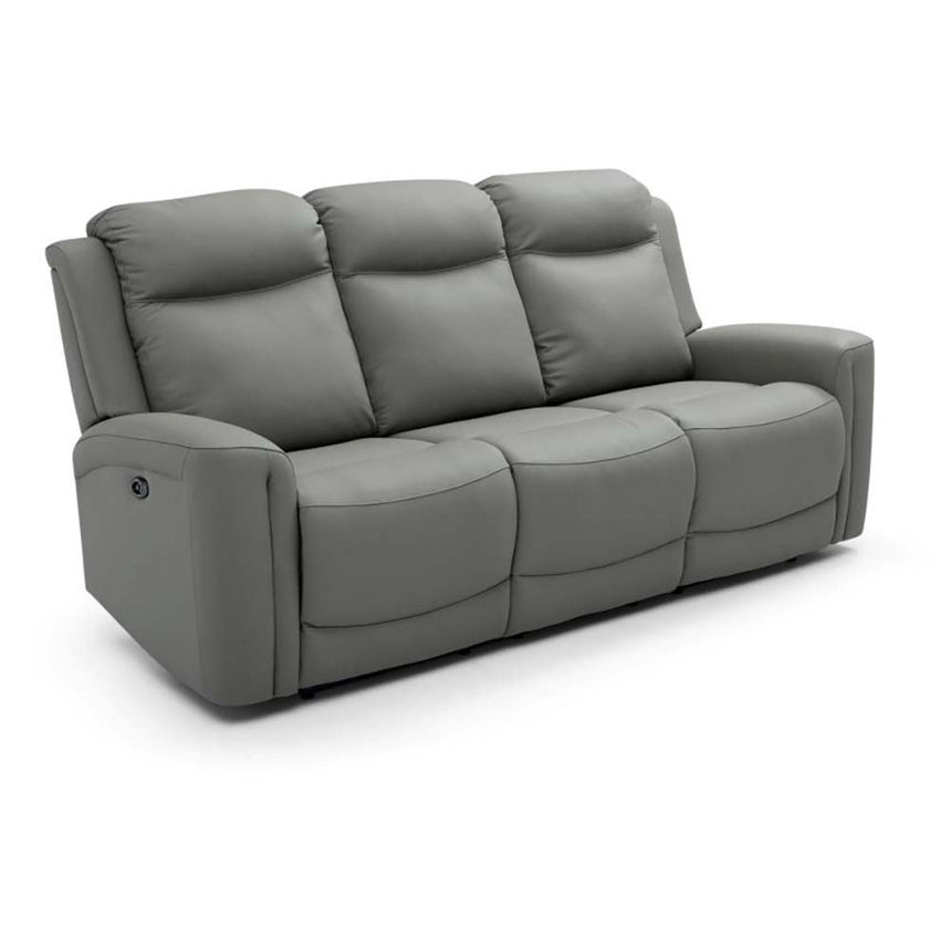 Henley Grey Leather 3 Seater Electric Recliner Sofa-7