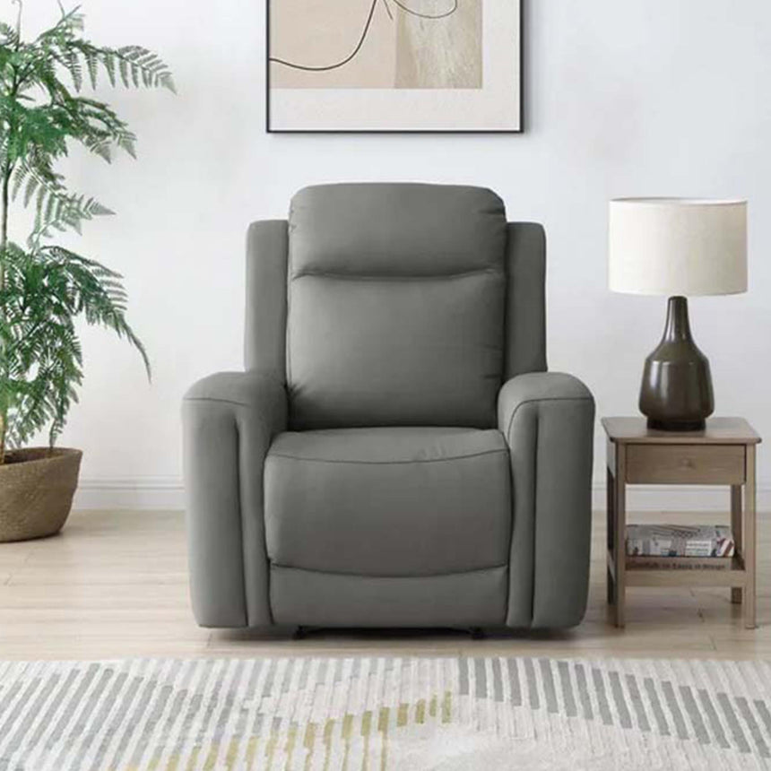 Henley Grey Leather Electric Recliner Armchair-3