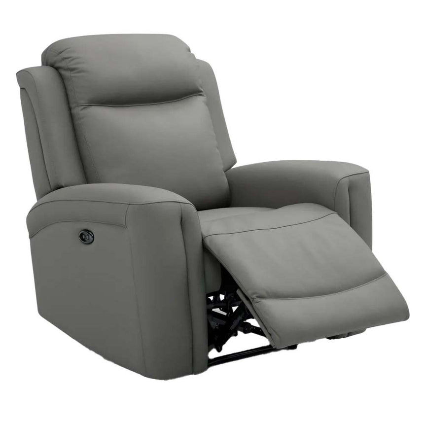Henley Grey Leather Electric Recliner Armchair-4