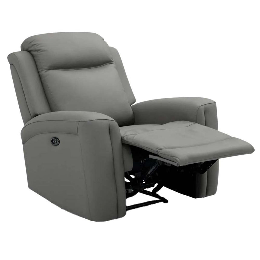 Henley Grey Leather Electric Recliner Armchair-5