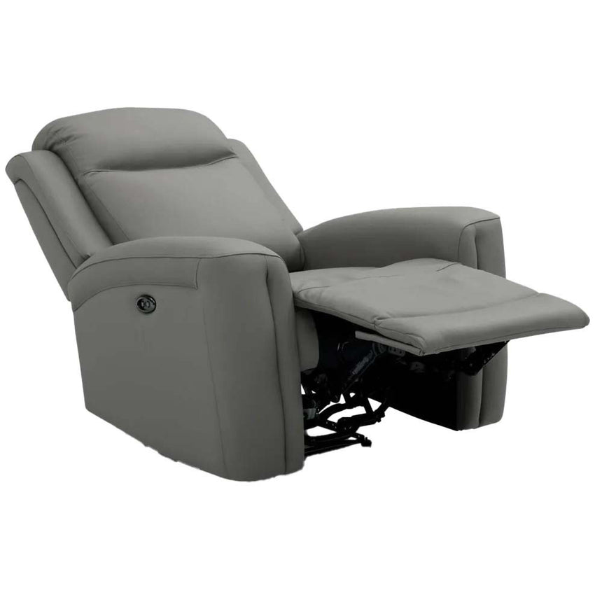 Henley Grey Leather Electric Recliner Armchair-6