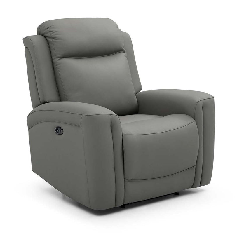 Henley Grey Leather Electric Recliner Armchair-7