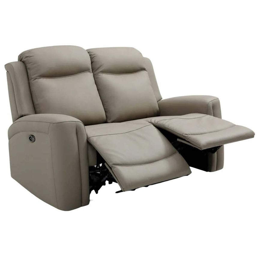 Henley Taupe Leather 2 Seater Electric Recliner Sofa-4