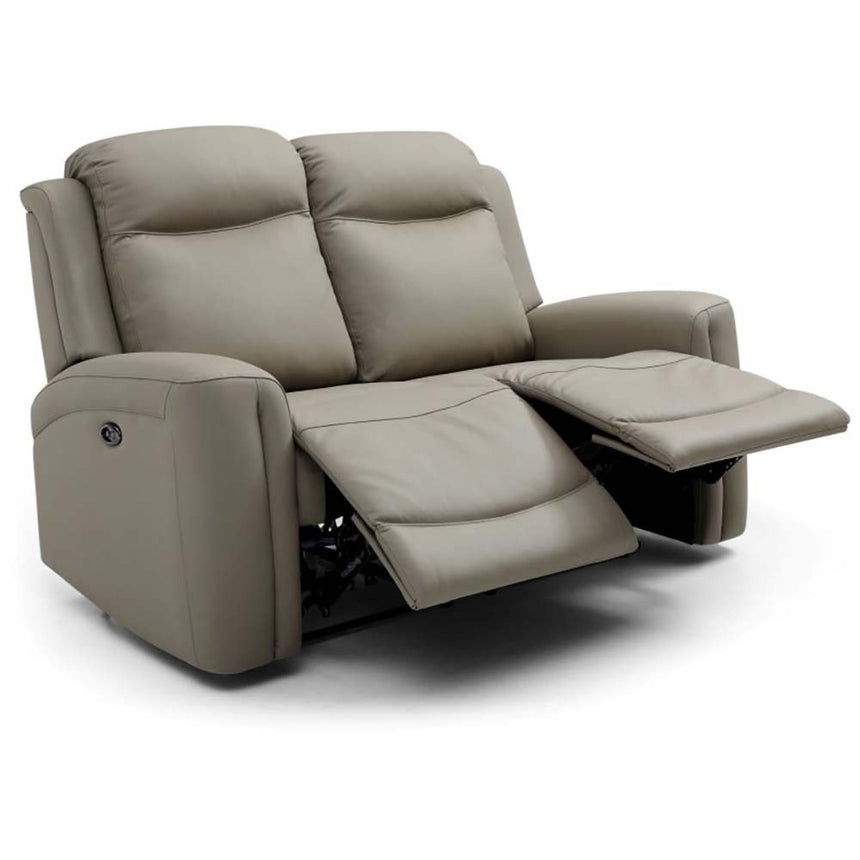 Henley Taupe Leather 2 Seater Electric Recliner Sofa-5