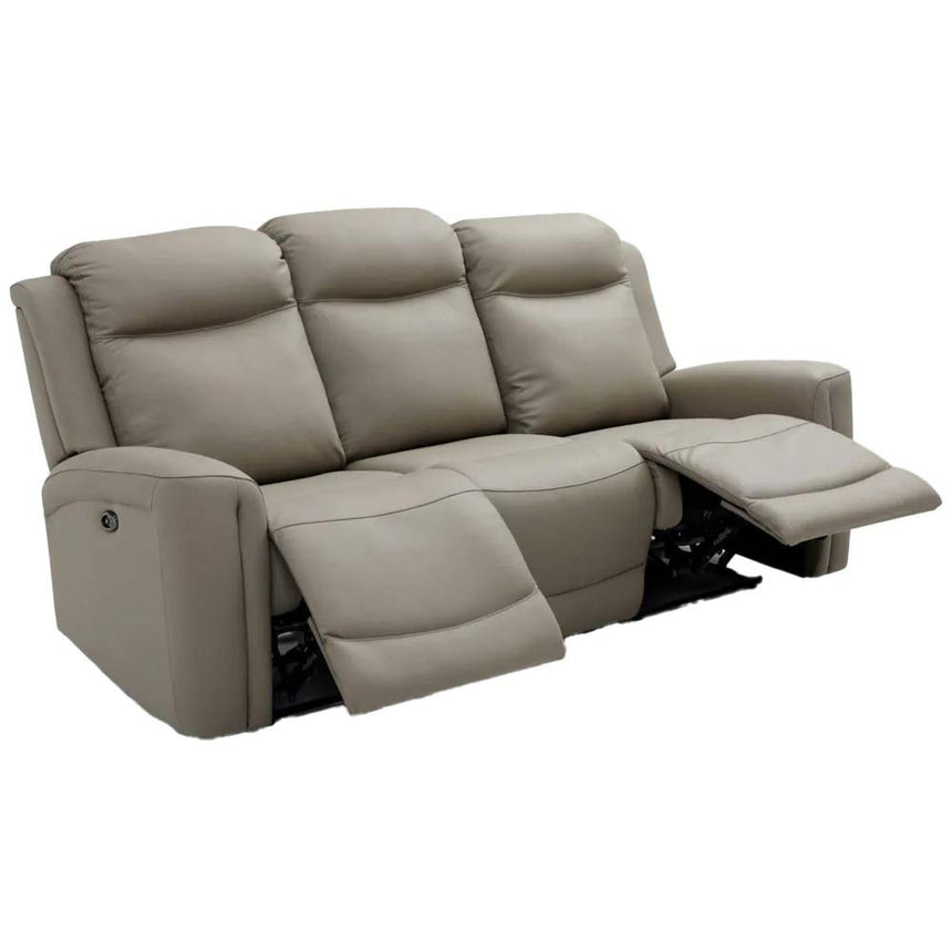 Henley Taupe Leather 3 Seater Electric Recliner Sofa-4