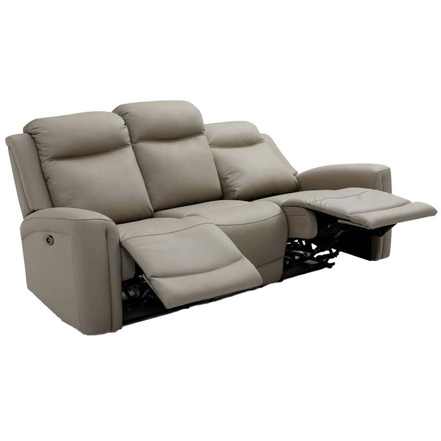 Henley Taupe Leather 3 Seater Electric Recliner Sofa-5