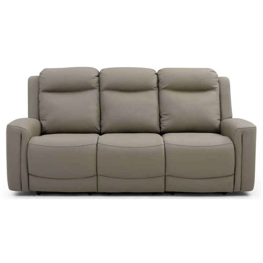 Henley Taupe Leather 3 Seater Electric Recliner Sofa-6