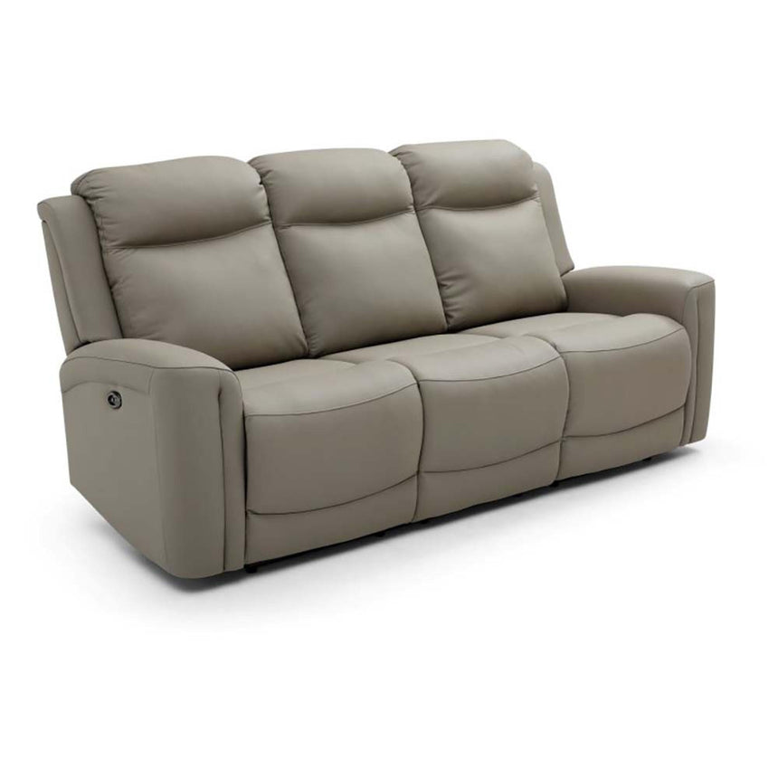 Henley Taupe Leather 3 Seater Electric Recliner Sofa-7