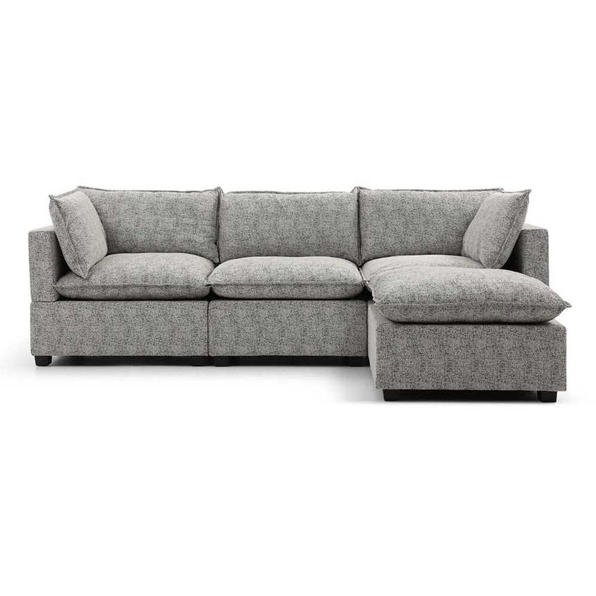 Moda Light Grey Boucle Fabric Corner Sofa-3
