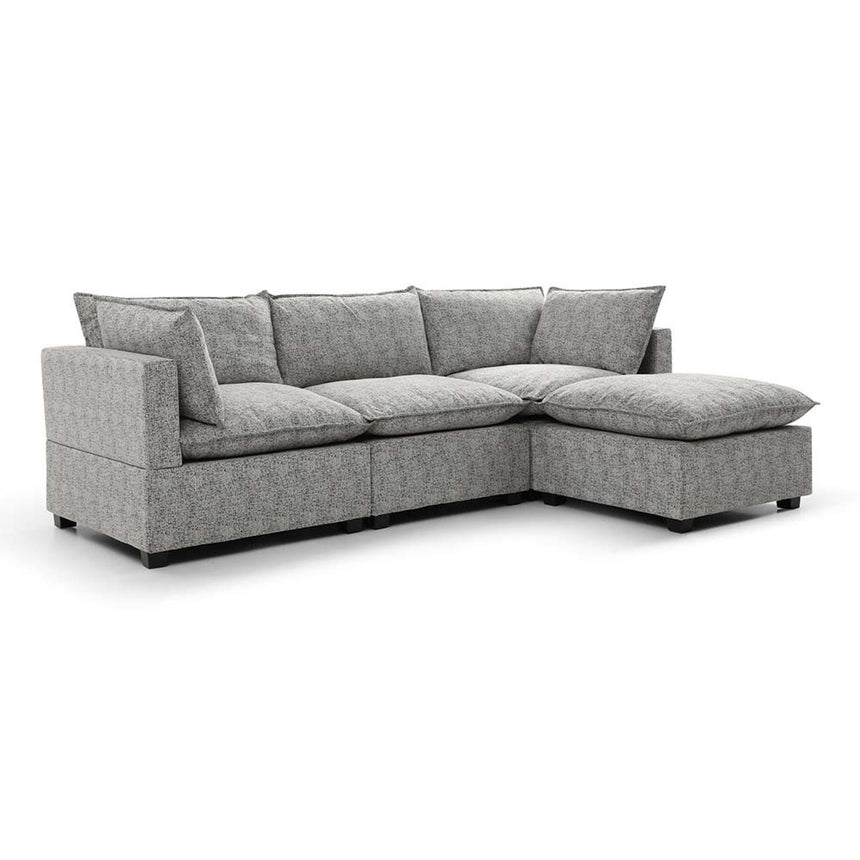 Moda Light Grey Boucle Fabric Corner Sofa-4