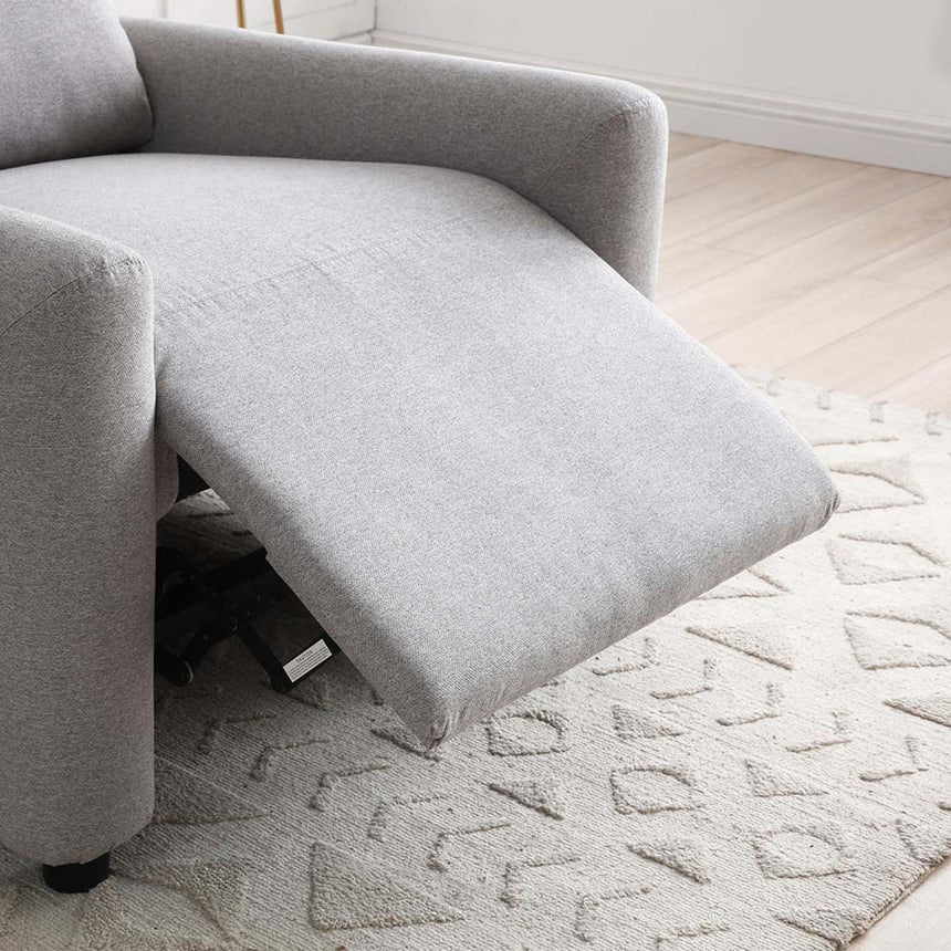 Toby Grey Fabric Push Back Recliner Armchair-4