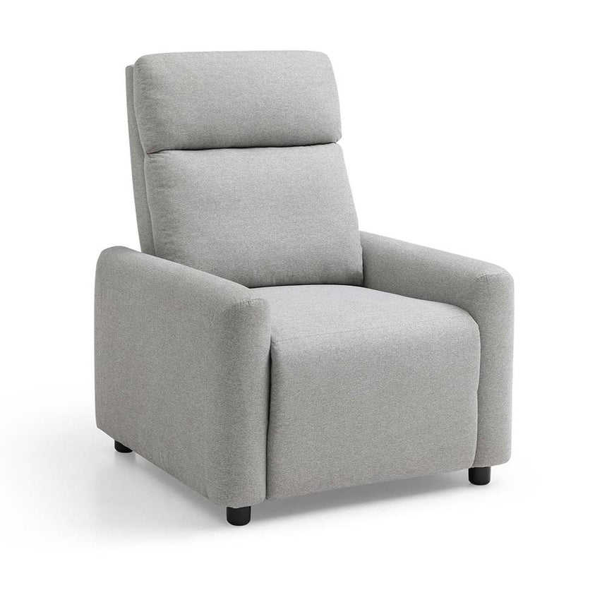 Toby Grey Fabric Push Back Recliner Armchair-5