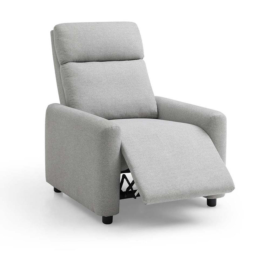 Toby Grey Fabric Push Back Recliner Armchair-6